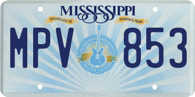 MS license plate MPV853