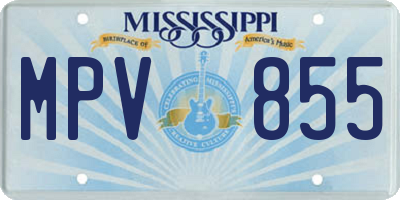 MS license plate MPV855