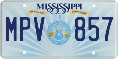 MS license plate MPV857
