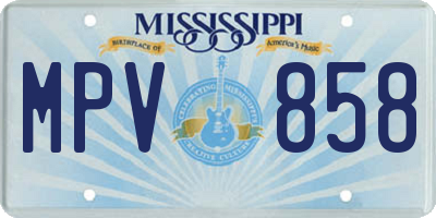 MS license plate MPV858