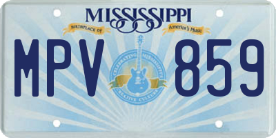 MS license plate MPV859
