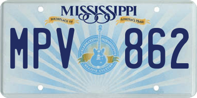 MS license plate MPV862