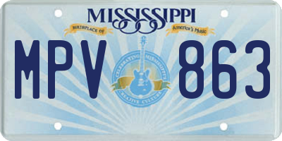 MS license plate MPV863