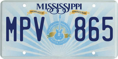 MS license plate MPV865
