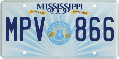 MS license plate MPV866
