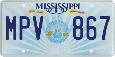 MS license plate MPV867