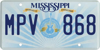 MS license plate MPV868