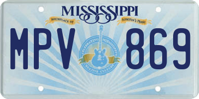 MS license plate MPV869
