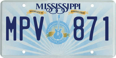 MS license plate MPV871