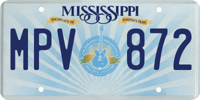 MS license plate MPV872