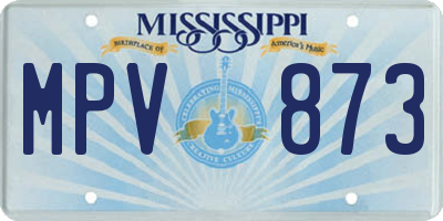 MS license plate MPV873