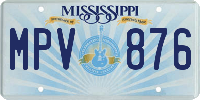 MS license plate MPV876