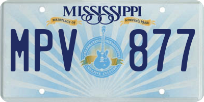 MS license plate MPV877