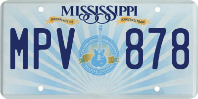 MS license plate MPV878