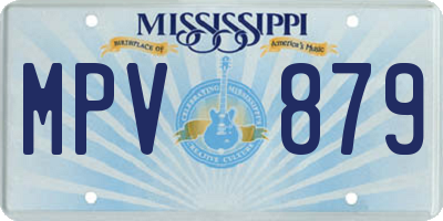 MS license plate MPV879