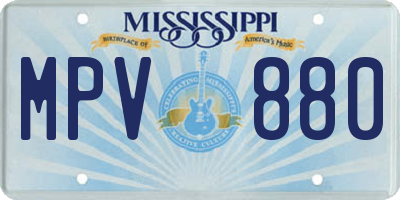 MS license plate MPV880