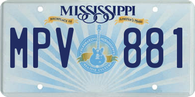 MS license plate MPV881