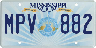 MS license plate MPV882