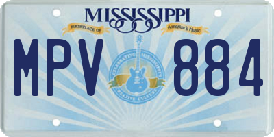 MS license plate MPV884