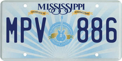 MS license plate MPV886