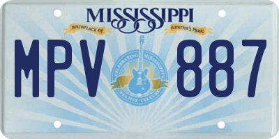 MS license plate MPV887