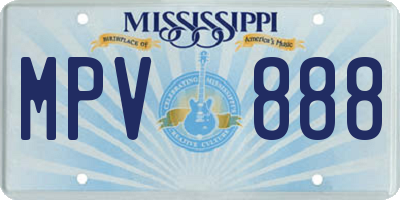 MS license plate MPV888