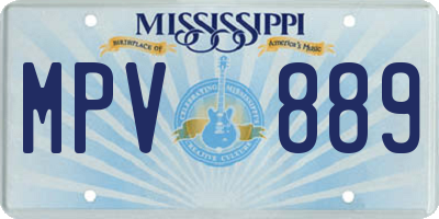MS license plate MPV889