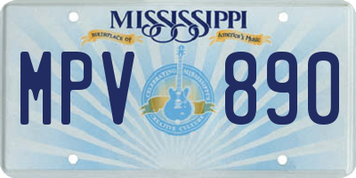 MS license plate MPV890