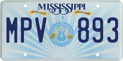 MS license plate MPV893