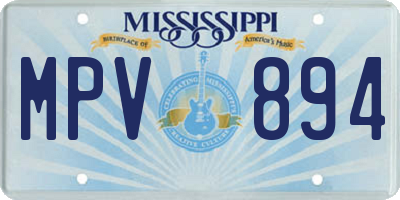 MS license plate MPV894