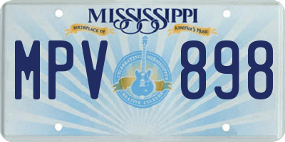 MS license plate MPV898