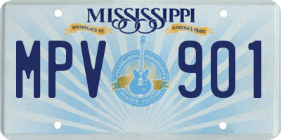 MS license plate MPV901