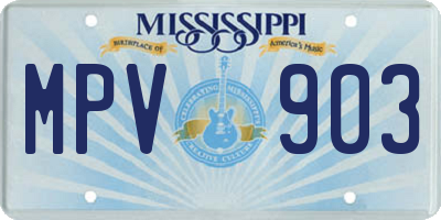 MS license plate MPV903