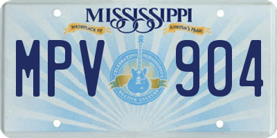 MS license plate MPV904