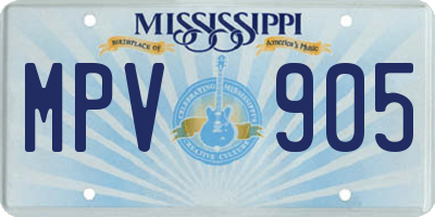MS license plate MPV905