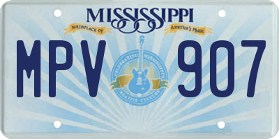 MS license plate MPV907