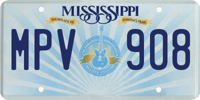 MS license plate MPV908