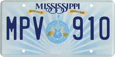 MS license plate MPV910