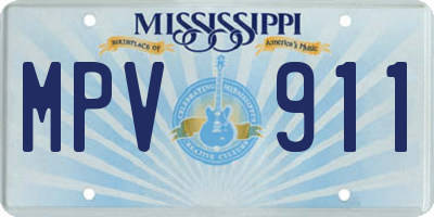 MS license plate MPV911