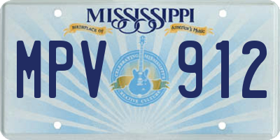 MS license plate MPV912