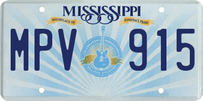 MS license plate MPV915