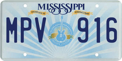 MS license plate MPV916