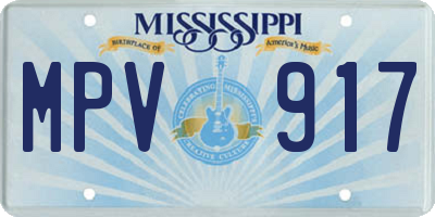 MS license plate MPV917