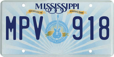 MS license plate MPV918