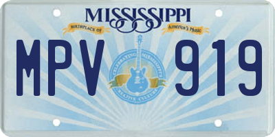 MS license plate MPV919