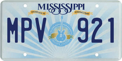 MS license plate MPV921