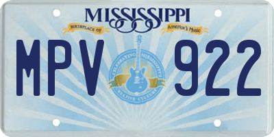 MS license plate MPV922