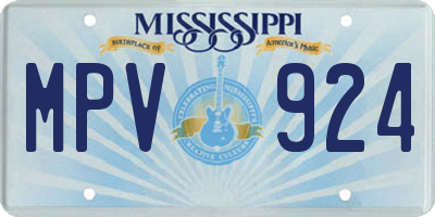 MS license plate MPV924