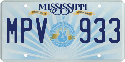 MS license plate MPV933