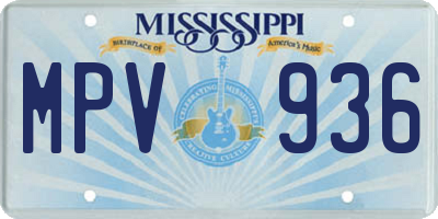 MS license plate MPV936